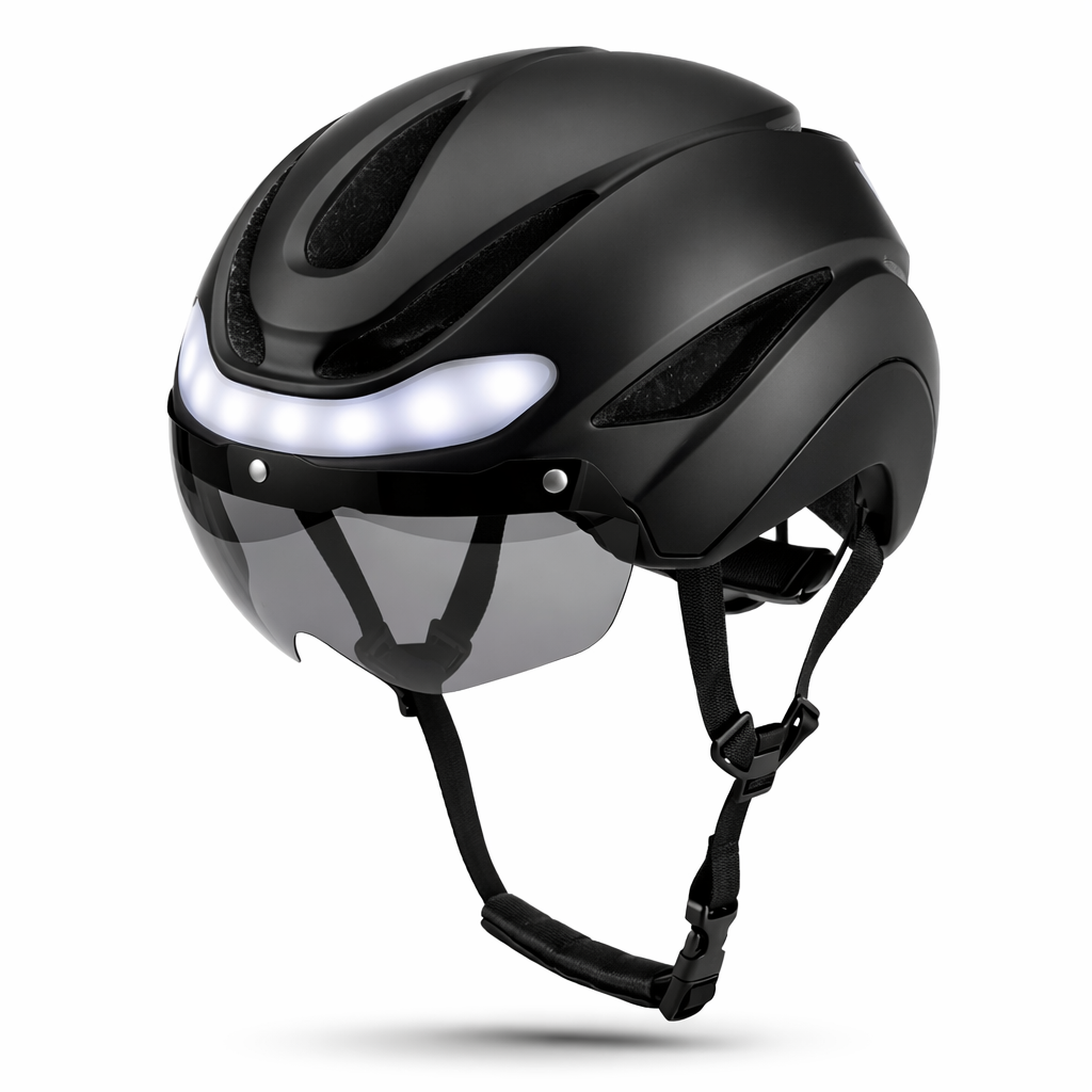 Cykelhjelm med for -og baglys