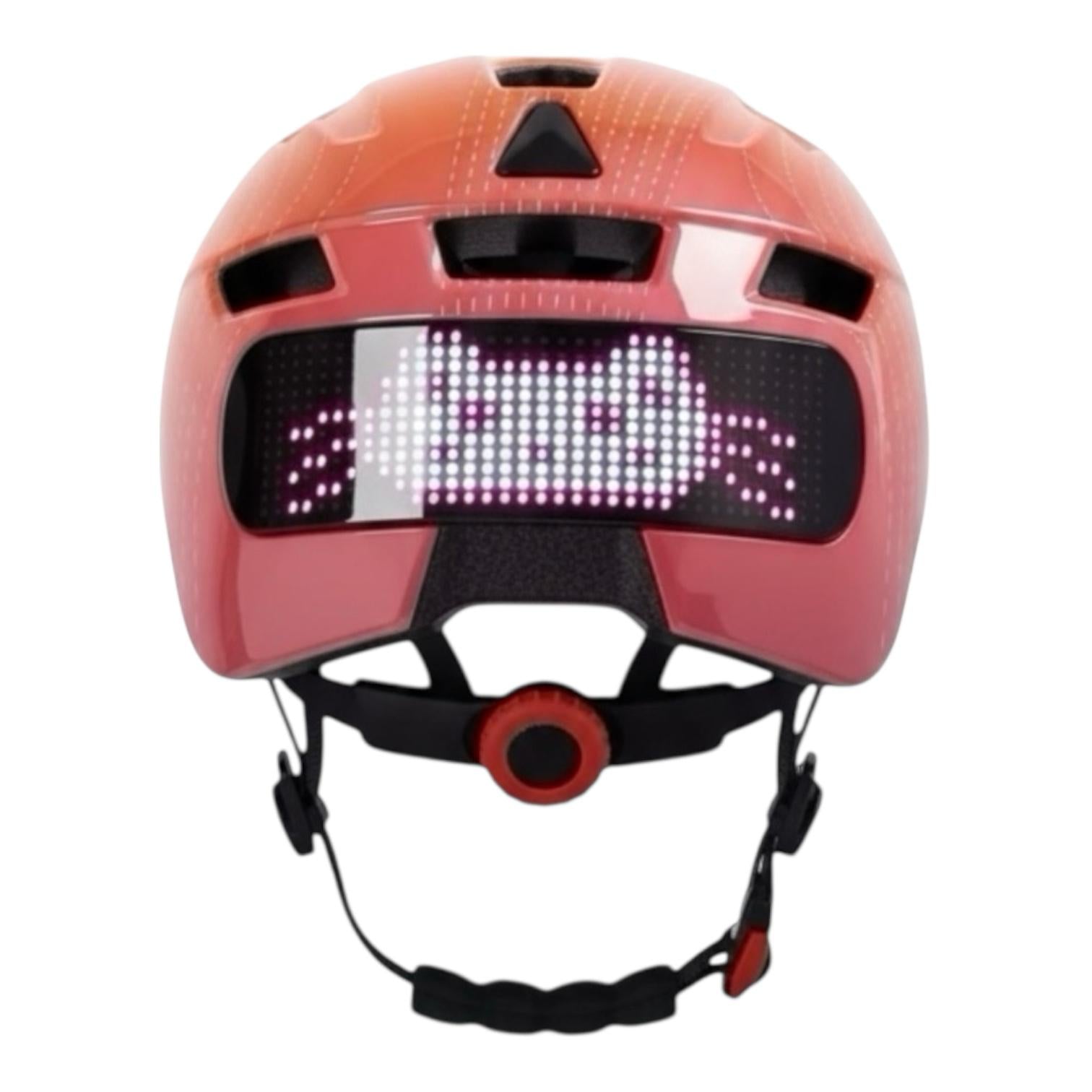 Orange cykelhjelm med lys