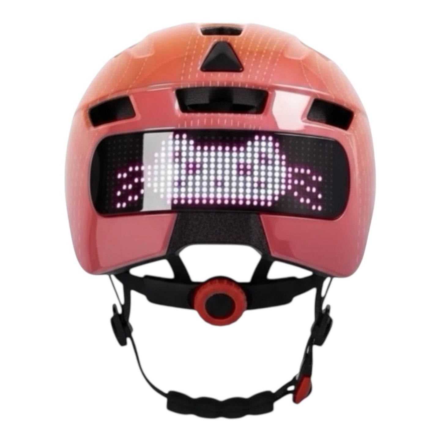 Orange cykelhjelm med lys