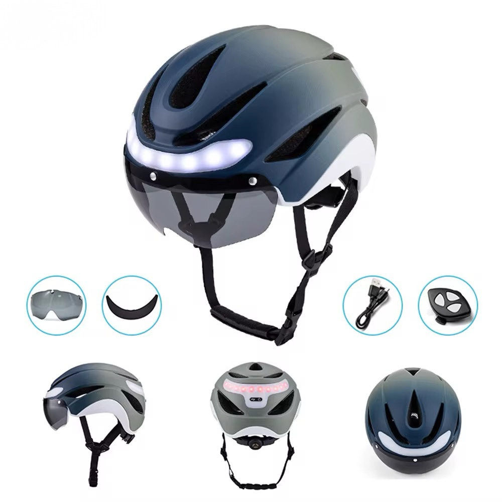 Cykelhjelm med for -og baglys