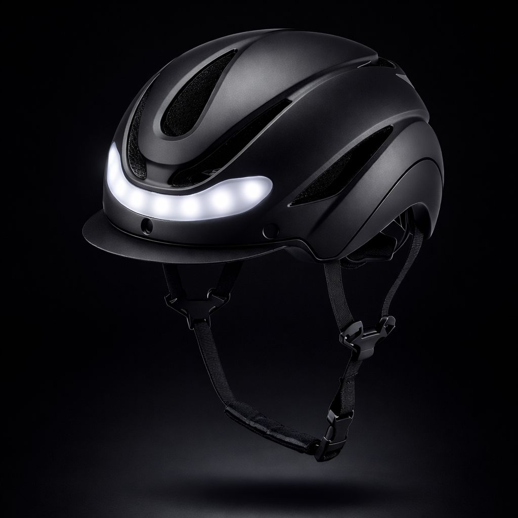 smart cykelhjelm med lys