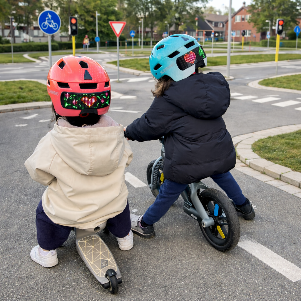 cykelhjelm med i trafikpladsen